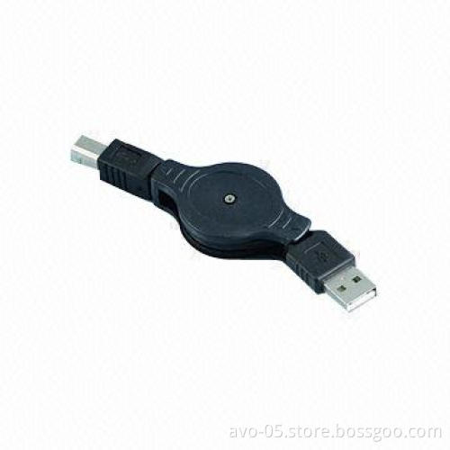 USB A Male to B Male Retractable Printer Cable